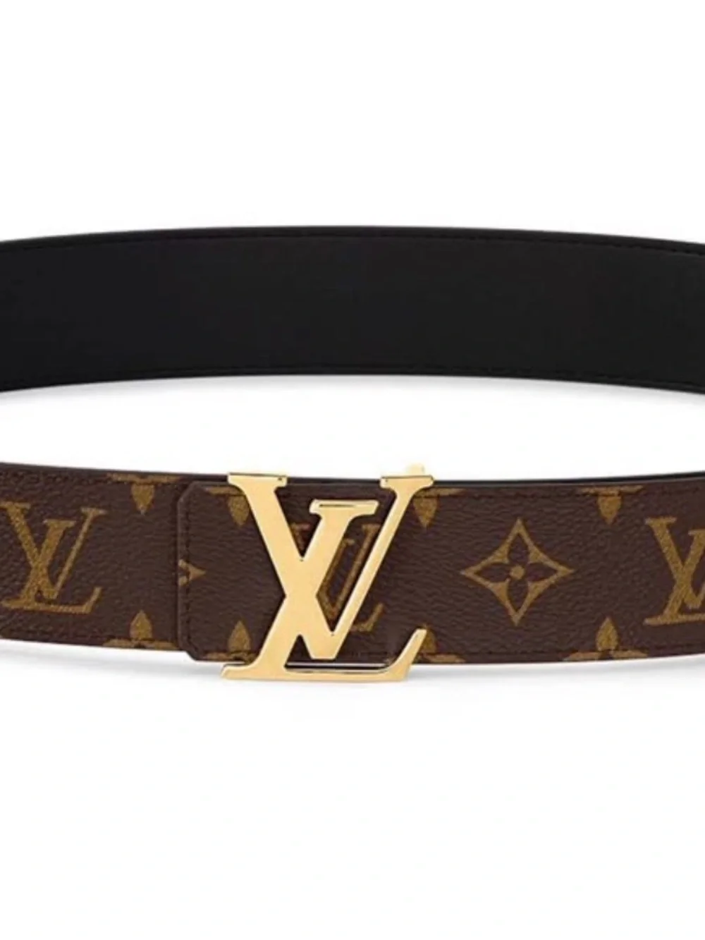 Louis Vuitton Monogram Reversible Belt in Brown & Black with Gold Buckle